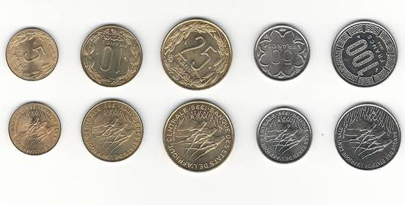 Central African States 5 Coins 1985-1996